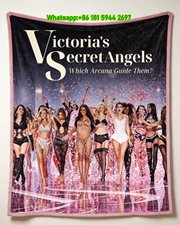 Victoria's Secret Black Angel Wings Fleece Throw Blanket V131